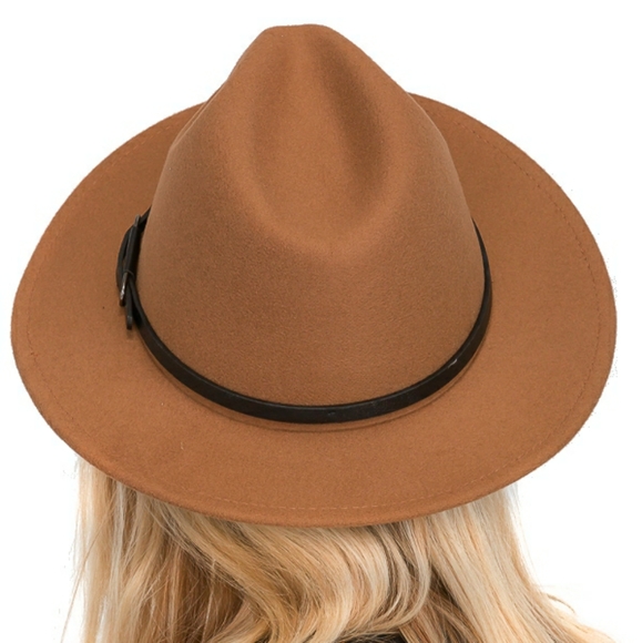 Panama hat in mocha with buckled belt unisex - Picture 5 of 7